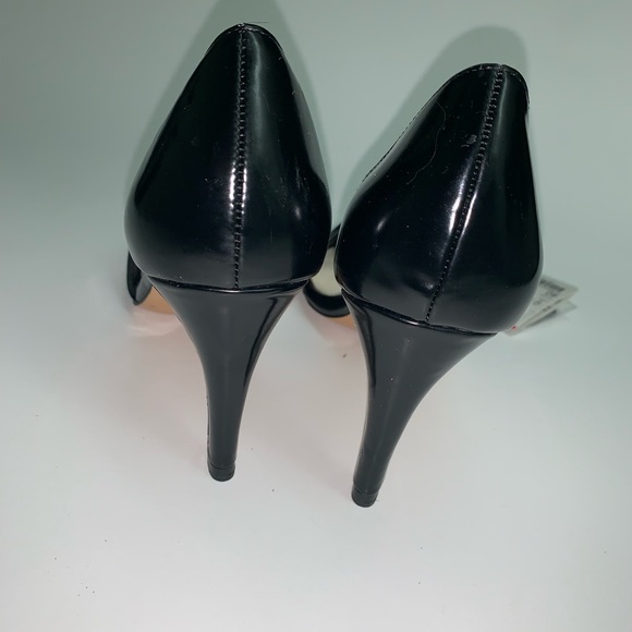 Zara Authentic Black Leather Heel Shoes Size 9 - Picture 5 of 9